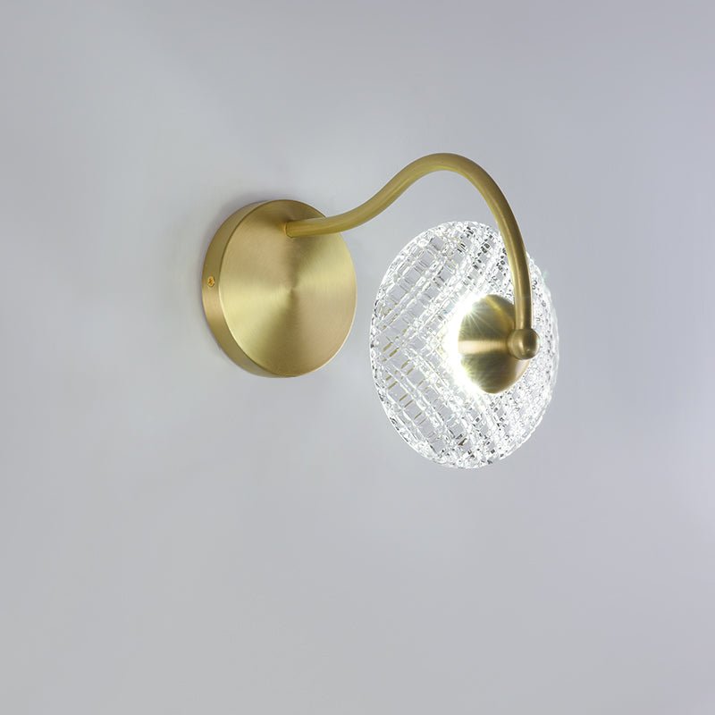 1/2 Light Curving Brass Wall Sconce