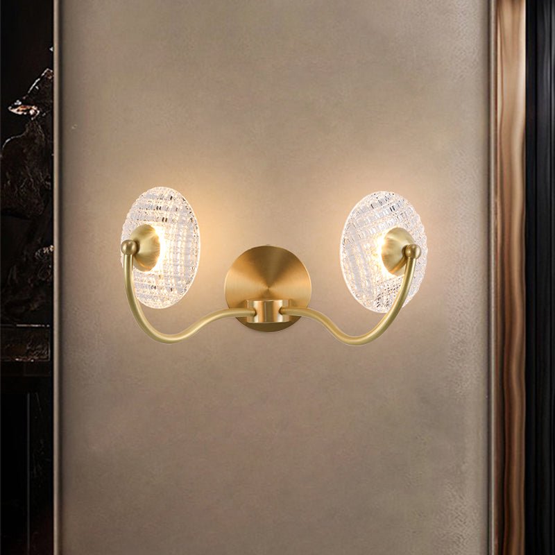 1/2 Light Curving Brass Wall Sconce