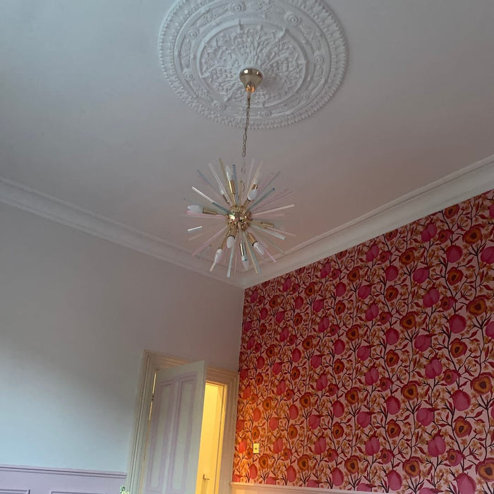12-Light Dimmable Rainbow Starburst Sputnik Chandelier