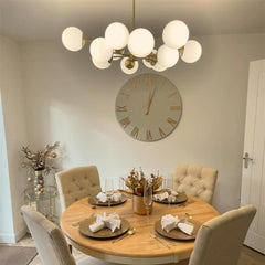 12-Light Two-tier Sputnik Opal Globe Chandelier