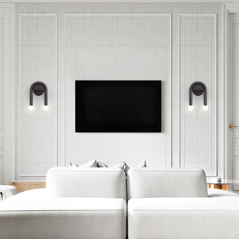 2-Light Arched Wall Sconce in U Shape