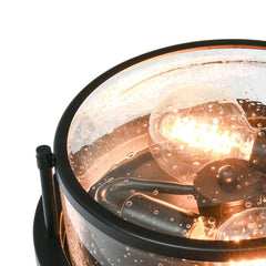 2-Light Flush Mount with Water-Drop Glass Shade
