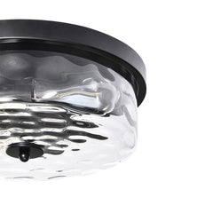 2 Light Seeded Glass Semi Flush Mount