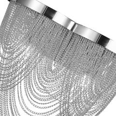 2-Light Silver Tassel Wall Sconce in Chrome