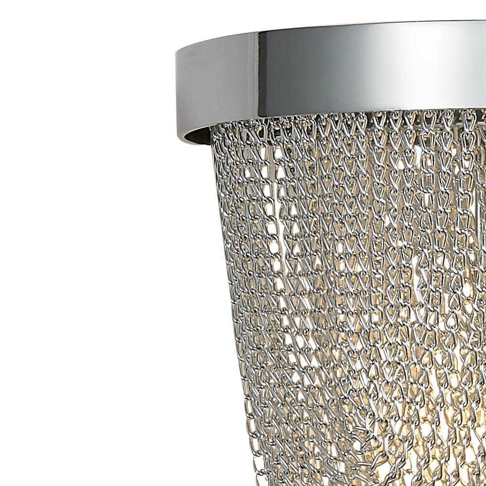 2-Light Silver Tassel Wall Sconce in Chrome