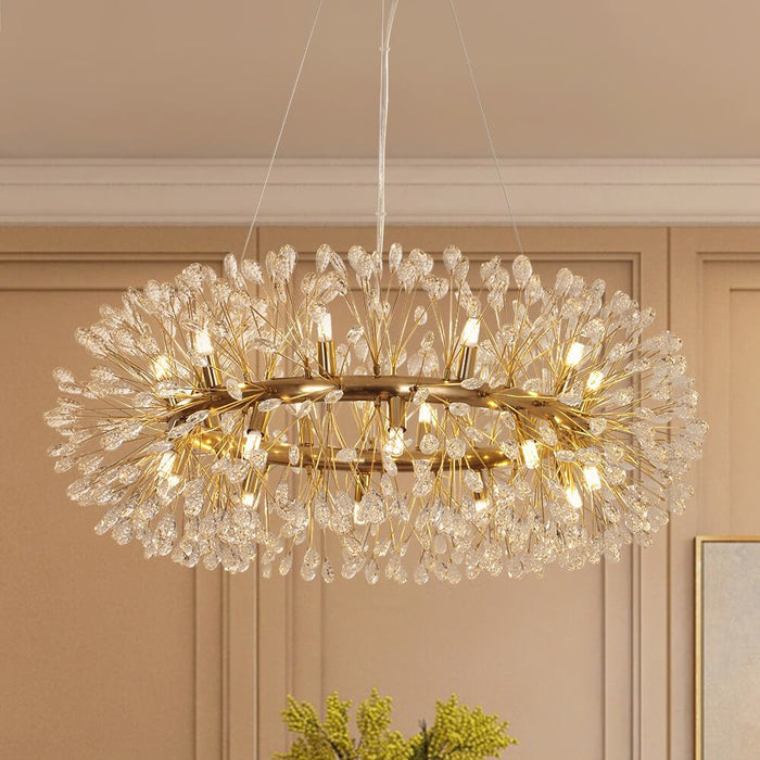 20-Light Oversized Crystal Dandelion Chandelier