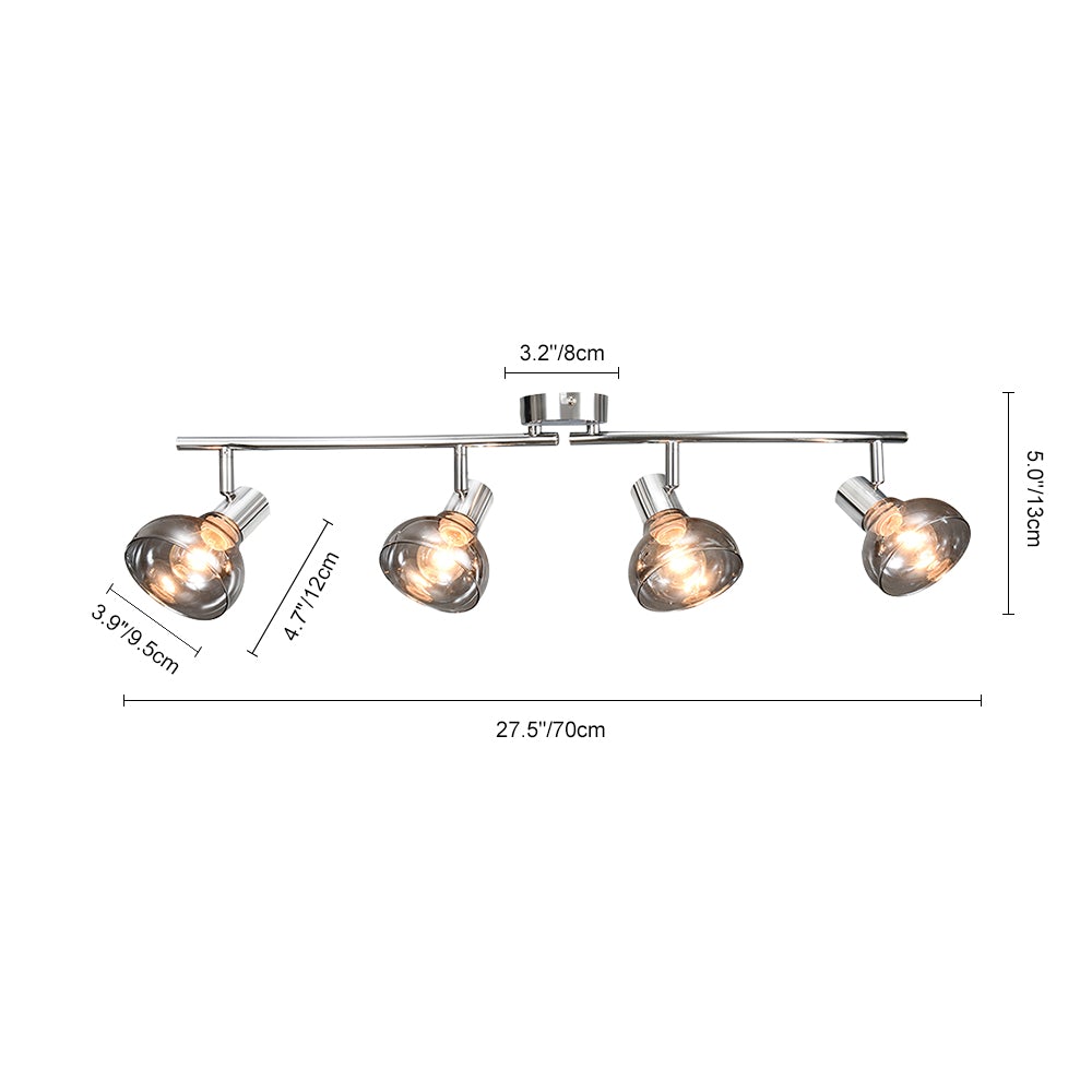 2/4 Light Modern Linear Track Lighting Curved Wall Sconces