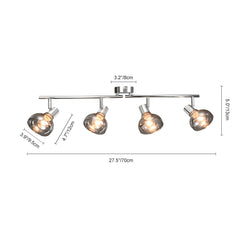 2/4 Light Modern Linear Track Lighting Curved Wall Sconces