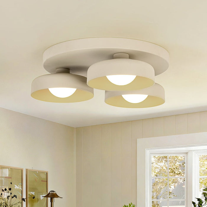 3-Light Bowl Shade LED Flush Mount Ceiling
