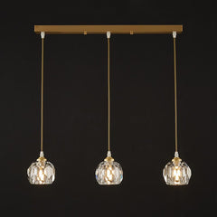 3-Light Clear Crystal Shade Pendant Light