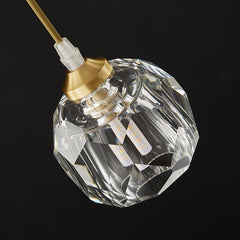 3-Light Clear Crystal Shade Pendant Light