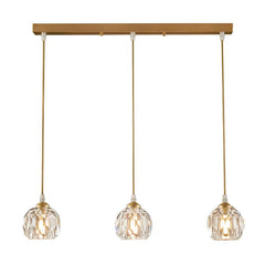 3-Light Clear Crystal Shade Pendant Light