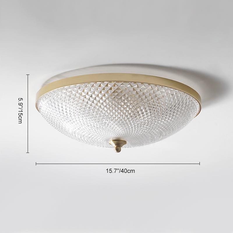 3-Light Glass Bowl Flush Mount Ceiling Light
