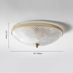3-Light Glass Bowl Flush Mount Ceiling Light