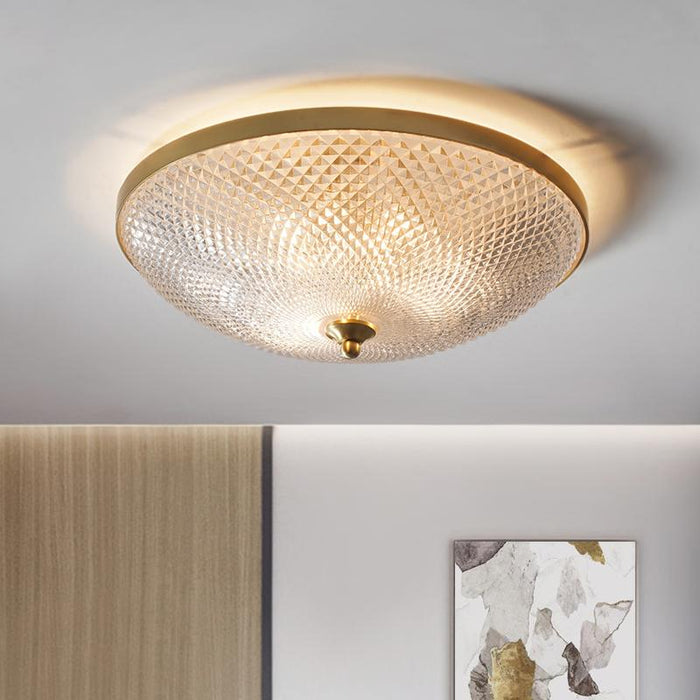 3-Light Glass Bowl Flush Mount Ceiling Light