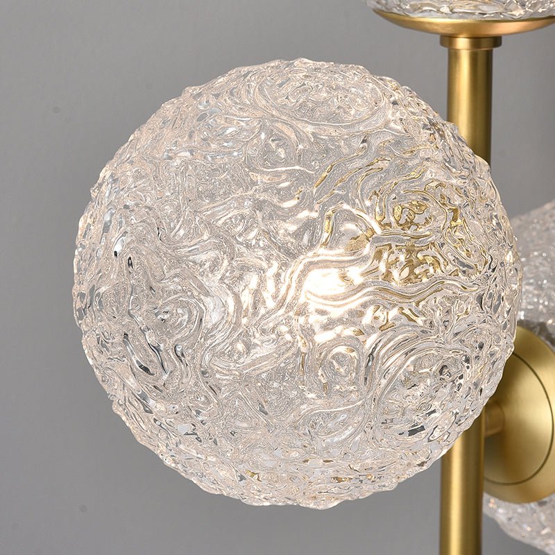 3 Light Glass Globe Table Lamp Marble Base