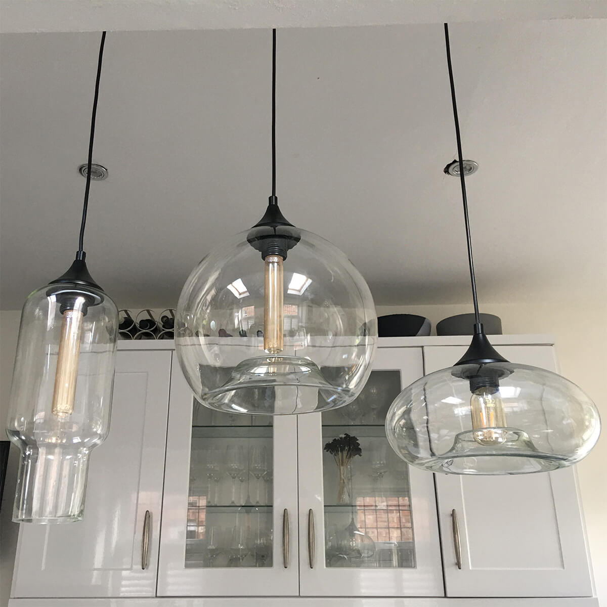 3-Light Linear Pendant with Clear Glass Shades