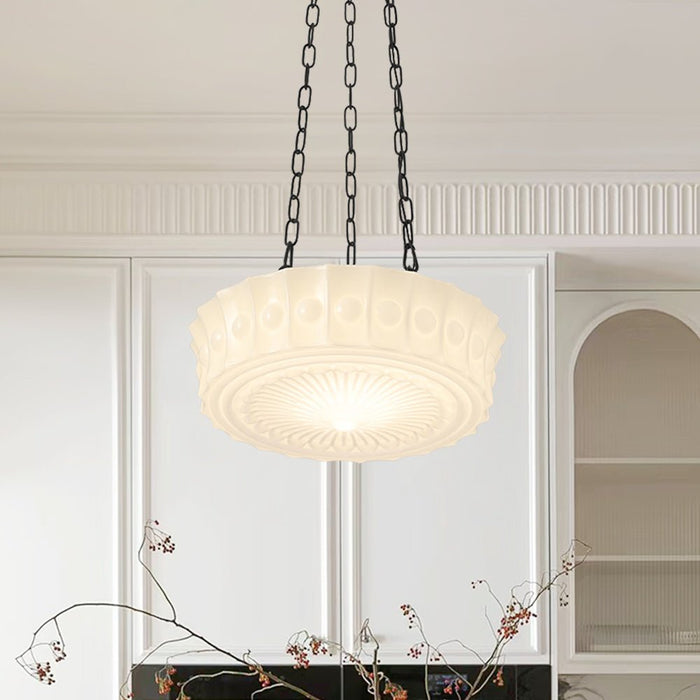 White Ceramic Glass Pendant Light
