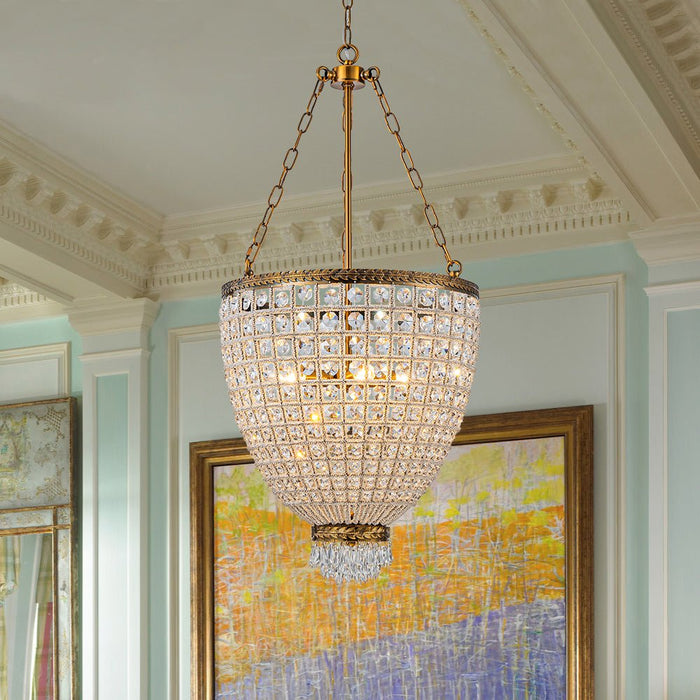 4-Light Basket Crystal Chandelier