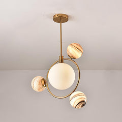4 Light Glass Globe Bubble Pendant Light