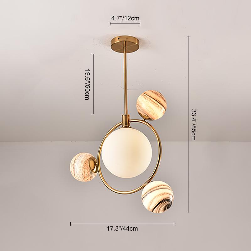 4 Light Glass Globe Bubble Pendant Light