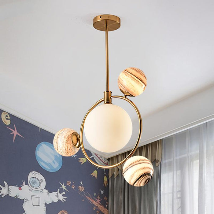 4 Light Glass Globe Bubble Pendant Light