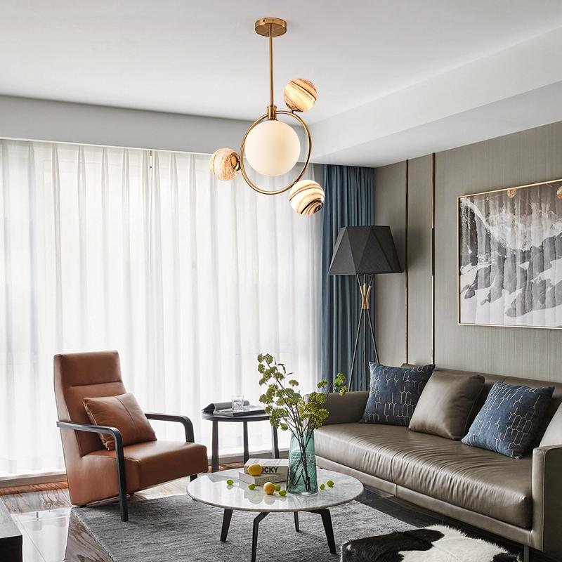4 Light Glass Globe Bubble Pendant Light
