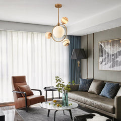 4 Light Glass Globe Bubble Pendant Light