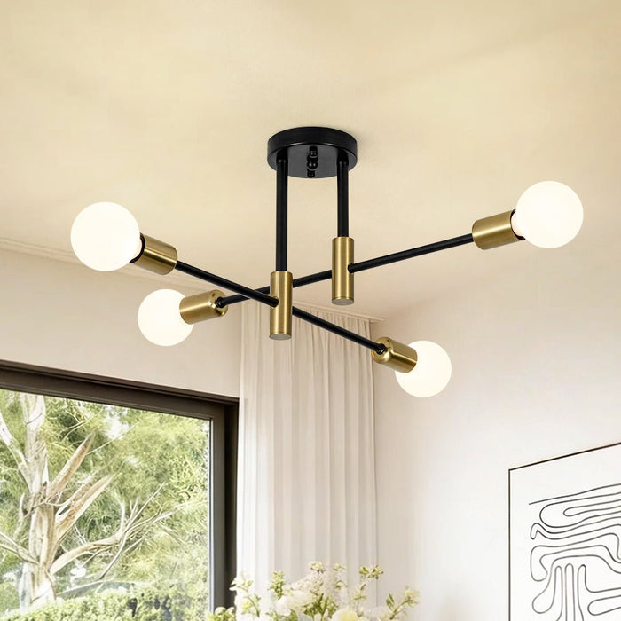 4-Light Minimalist Sputnik Semi Flush Light