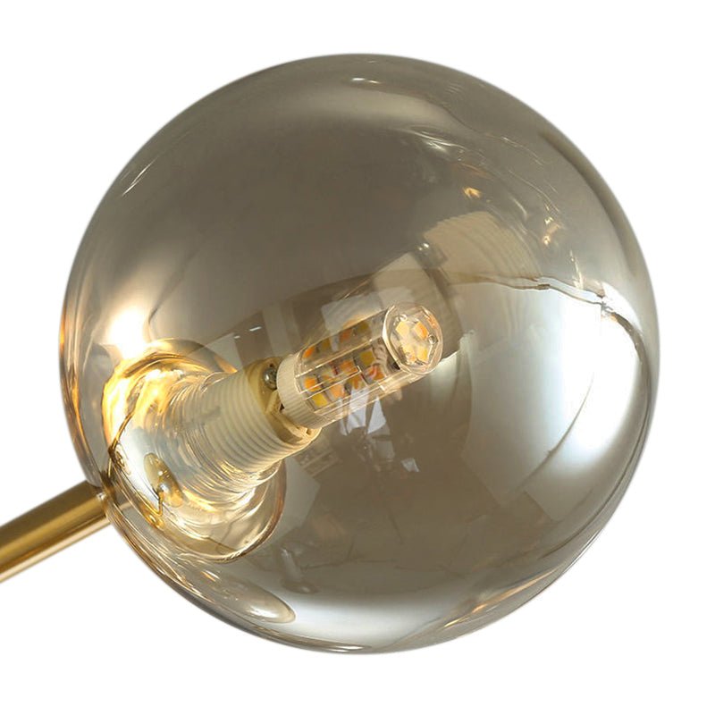 4 Light Smoke Gray Glass Globe Sputnik LED Semi Flush Mount