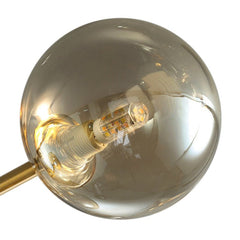 4 Light Smoke Gray Glass Globe Sputnik LED Semi Flush Mount