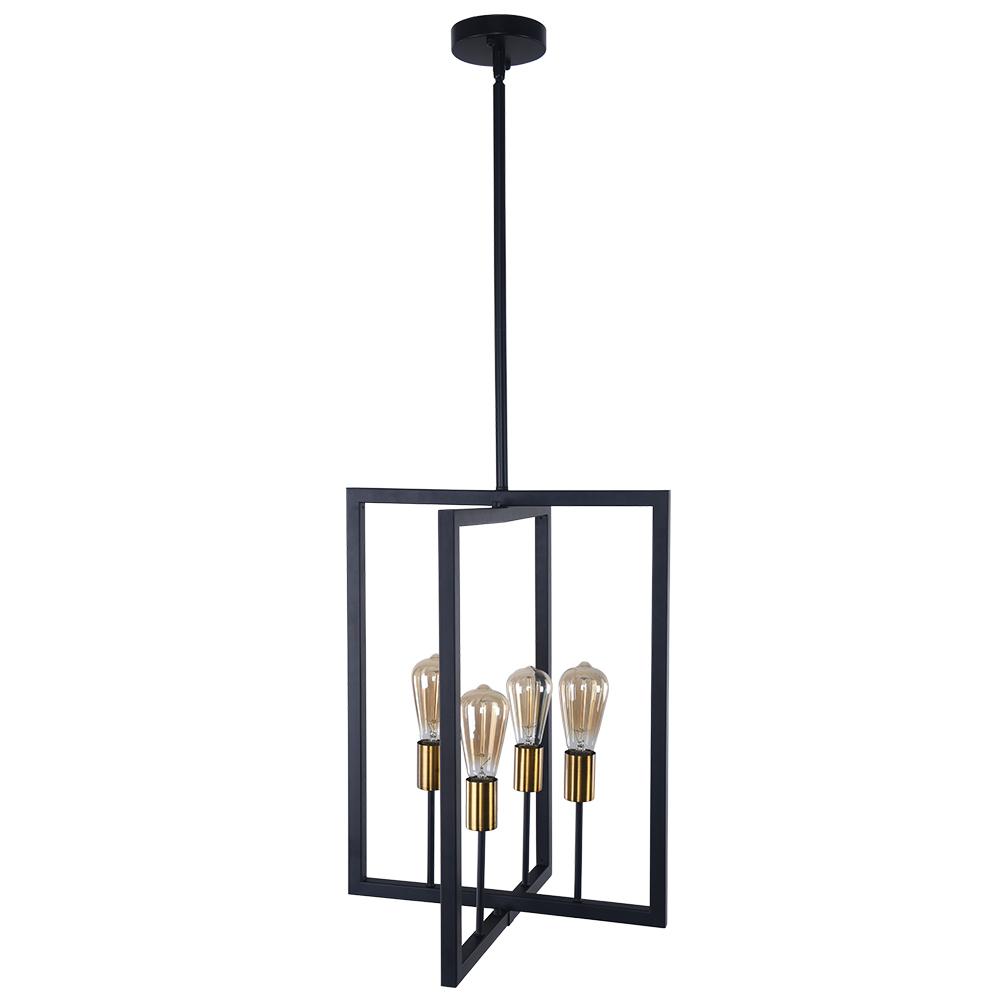 4-Light Square Geometric Pendant Light