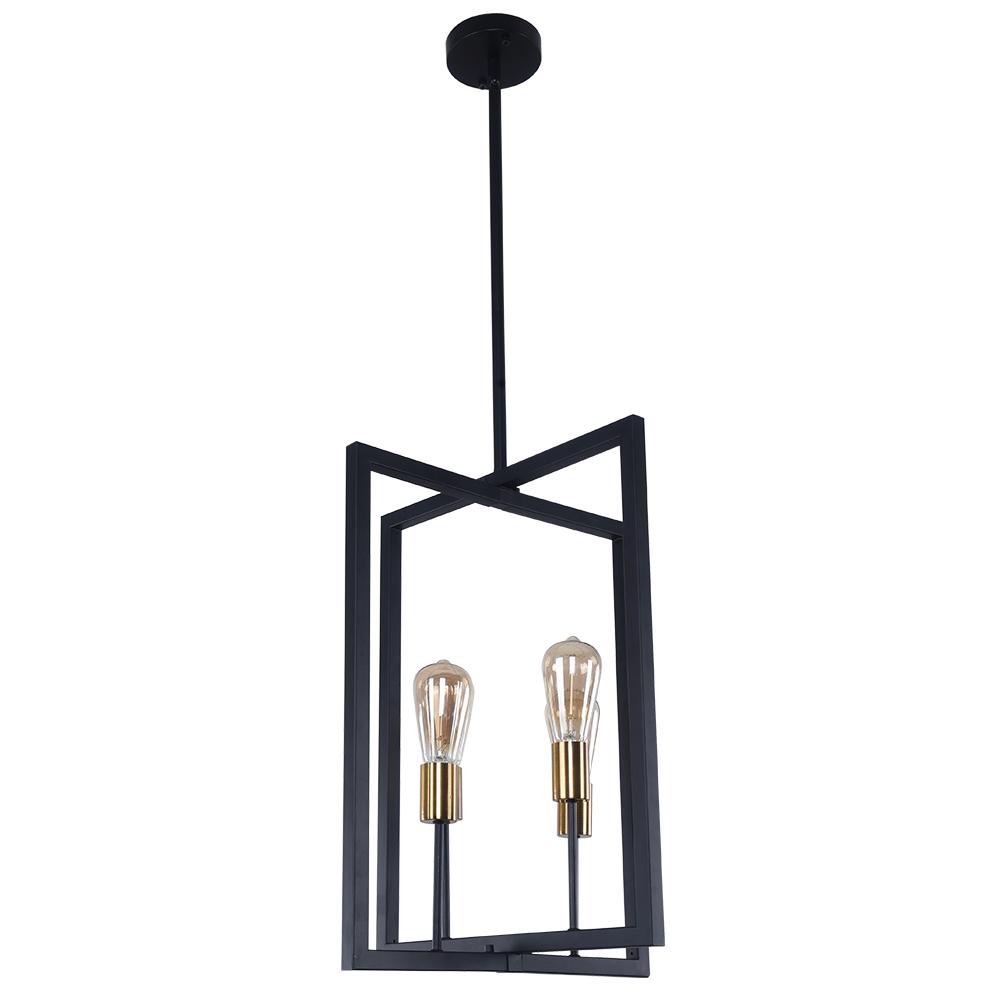 4-Light Square Geometric Pendant Light