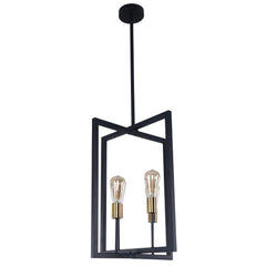 4-Light Square Geometric Pendant Light