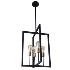 4-Light Square Geometric Pendant Light