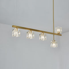 5-Light Crystal Shade Linear Ceiling Light