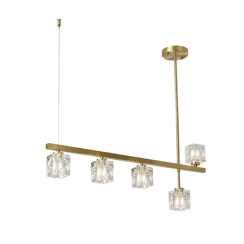 5-Light Crystal Shade Linear Ceiling Light