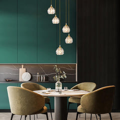 5/9 Light Dome Stairs Swirl Cluster Pendant Light