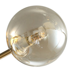 6 Light Amber Glass Sputnik Semi Flush Mount