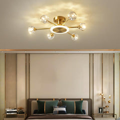 6-Light Crystal Shade Flush Mount Ceiling Light