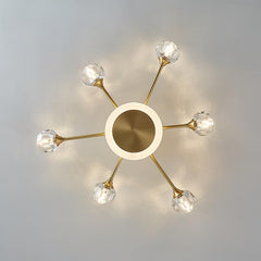 6-Light Crystal Shade Flush Mount Ceiling Light