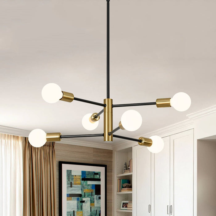 6-Light Designer Minimalist Sputnik Chandelier