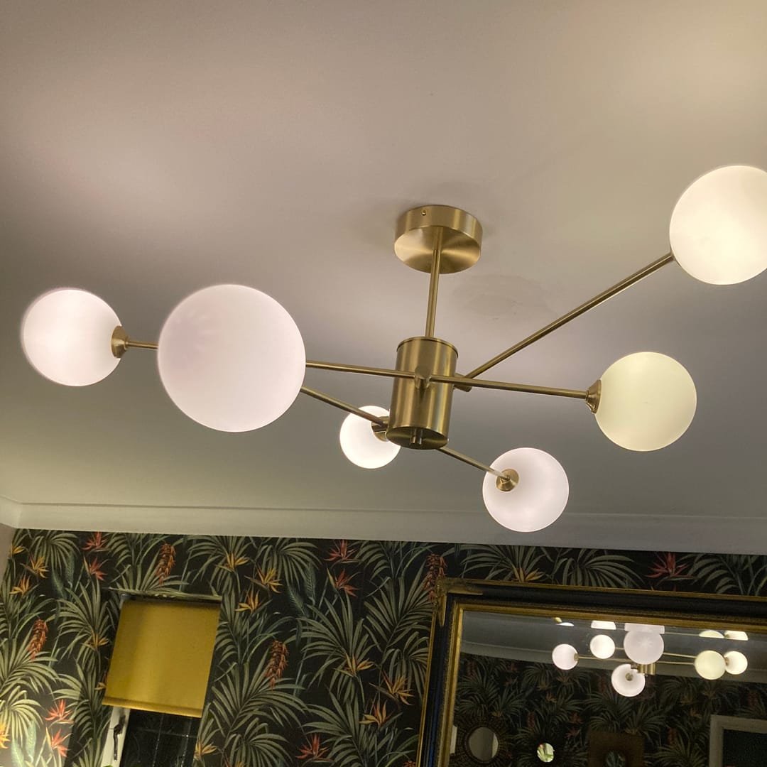 6-Light Glass Globe Ceiling Light