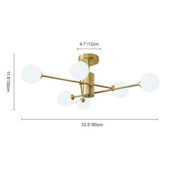 6-Light Glass Globe Ceiling Light