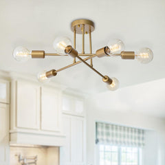 6-Light Sputnik Semi Flush Mount Lighting