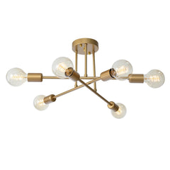 6-Light Sputnik Semi Flush Mount Lighting