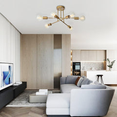 6-Light Sputnik Semi Flush Mount Lighting