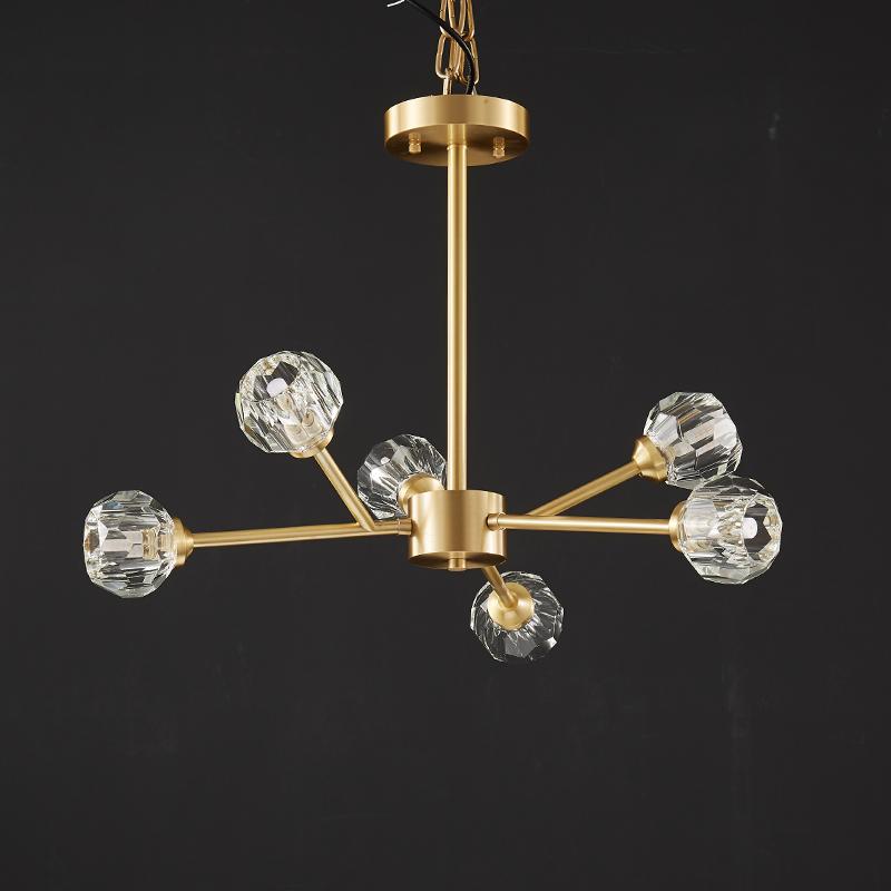 6-Light Sputnik Crystal Shade Chandelier