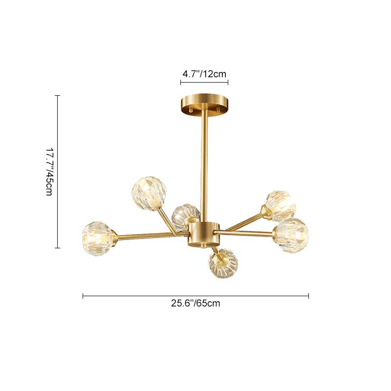 6-Light Sputnik Crystal Shade Chandelier