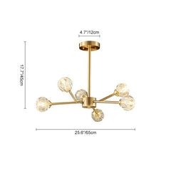 6-Light Sputnik Crystal Shade Chandelier